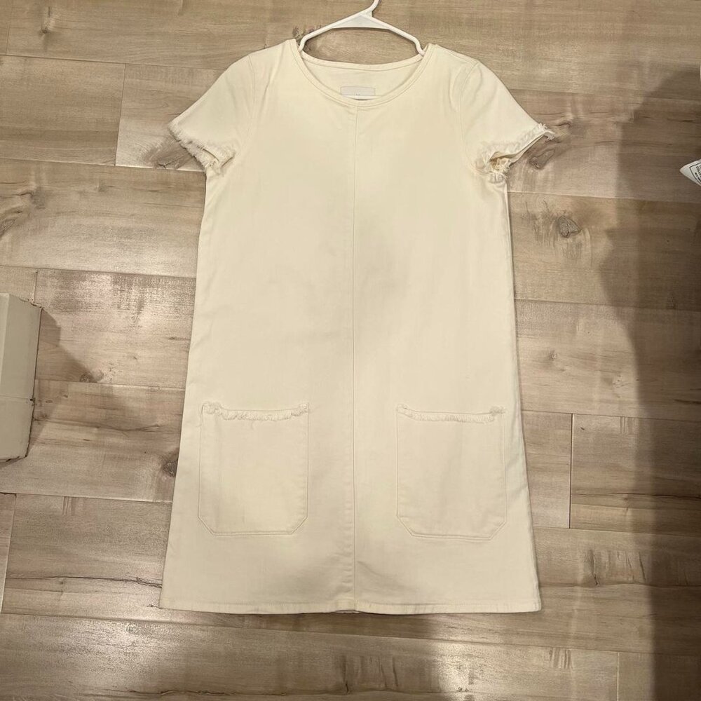 ZARA Off white mini denim dress
